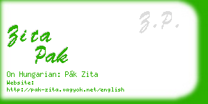 zita pak business card